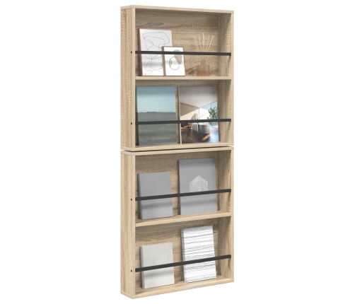 Žurnālu Statīvs Ar Plauktu 2 Pcs Sonoma Ozols 60 X 12 X 70 Cm Vidaxl