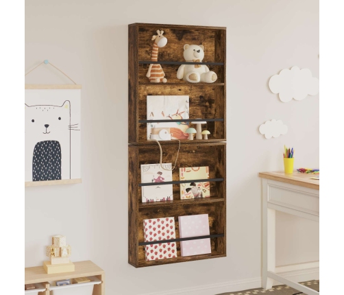 Žurnālu Statīvs Ar Plauktu 2 Pcs Dūmaka Ozols 60 X 12 X 70 Cm Vidaxl