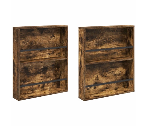 Žurnālu Statīvs Ar Plauktu 2 Pcs Dūmaka Ozols 60 X 12 X 70 Cm Vidaxl