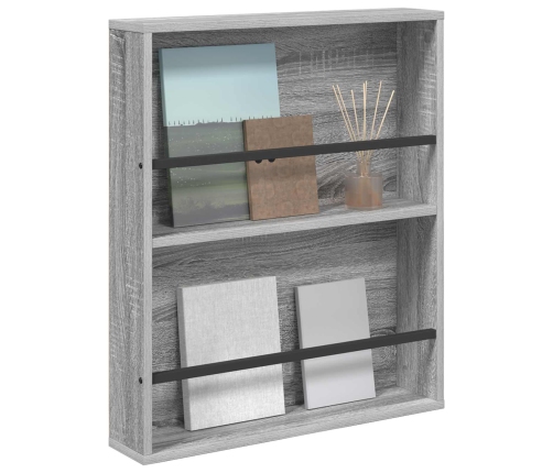 Žurnālu Statīvs Pelēks Sonoma 60 X 12 X 70 Cm Inženierijas Koks Vidaxl