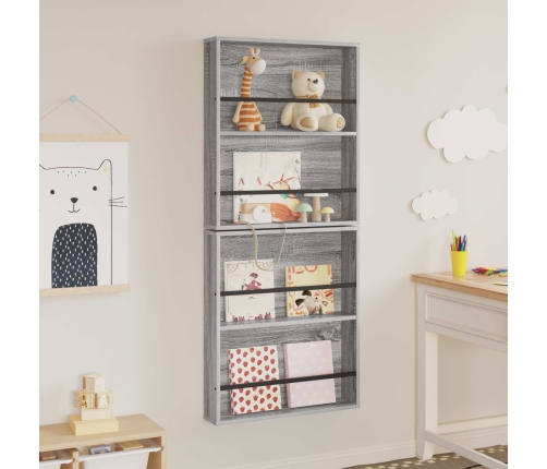 Žurnālu Statīvs Ar Plauktu 2 Pcs Pelēks Sonoma 60 X 12 X 70 Cm Vidaxl