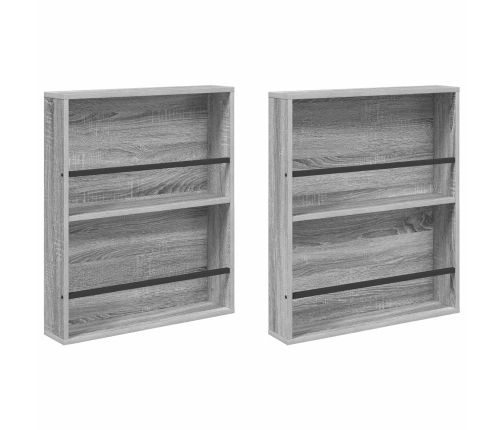Žurnālu Statīvs Ar Plauktu 2 Pcs Pelēks Sonoma 60 X 12 X 70 Cm Vidaxl