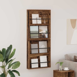 Žurnālu Statīvs Ar Plauktu 2 Pcs Vecs Koks 60 X 12 X 70 Cm Vidaxl Žurnālu Statīvs Ar Plauktu 2 Pcs Vecs Koks 60 X 12 X 70 Cm Vidaxl