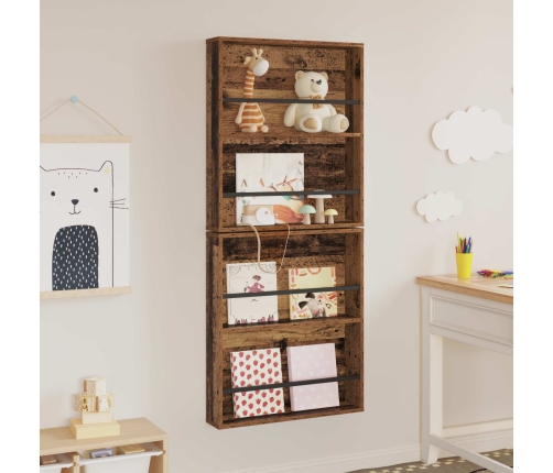 Žurnālu Statīvs Ar Plauktu 2 Pcs Vecs Koks 60 X 12 X 70 Cm Vidaxl