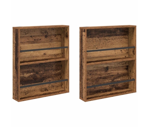 Žurnālu Statīvs Ar Plauktu 2 Pcs Vecs Koks 60 X 12 X 70 Cm Vidaxl