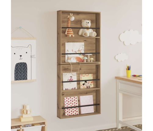 Žurnālu Statīvs Ar Plauktu 2 Pcs Artisānā Ozols 60 X 12 X 70 Cm Vidaxl