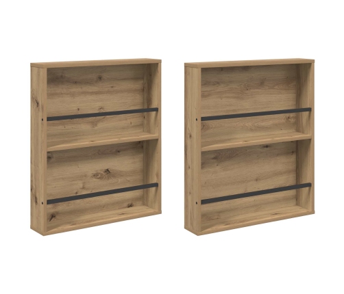 Žurnālu Statīvs Ar Plauktu 2 Pcs Artisānā Ozols 60 X 12 X 70 Cm Vidaxl