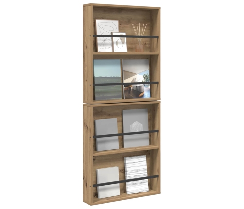 Žurnālu Statīvs Ar Plauktu 2 Pcs Artisānā Ozols 60 X 12 X 70 Cm Vidaxl