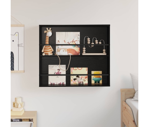 Žurnālu Statīvs Ar Plauktu Melns Ozolkoks 80 X 12 X 70 Cm Vidaxl