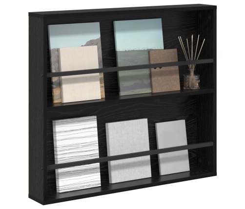 Žurnālu Statīvs Ar Plauktu Melns Ozolkoks 80 X 12 X 70 Cm Vidaxl