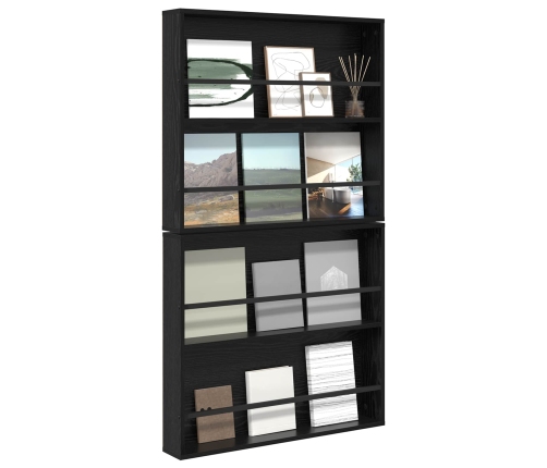 Žurnālu Statīvs Ar Plauktu 2 Pcs Melns Ozolkoks 80 X 12 X 70 Cm Vidaxl