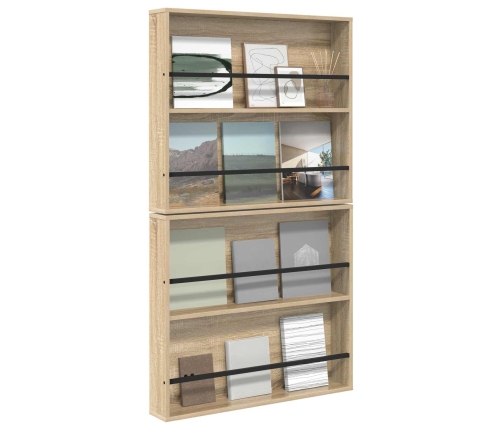 Žurnālu Statīvs Ar Plauktu 2 Pcs Sonoma Ozols 80 X 12 X 70 Cm Vidaxl