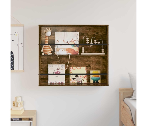 Žurnālu Statīvs Dūmaka Ozols 80 X 12 X 70 Cm Inženierijas Koks Vidaxl