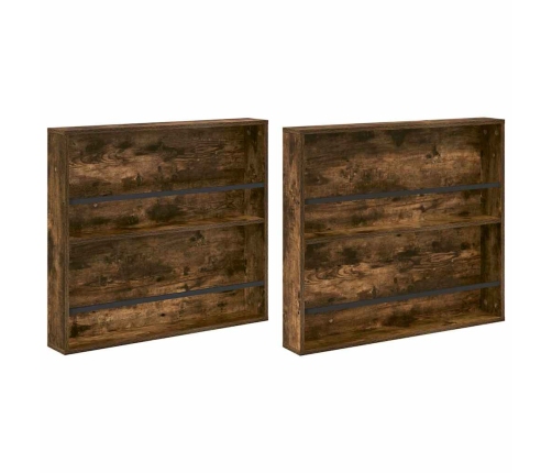 Žurnālu Statīvs Ar Plauktu 2 Pcs Dūmaka Ozols 80 X 12 X 70 Cm Vidaxl