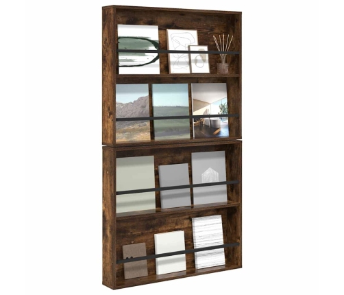 Žurnālu Statīvs Ar Plauktu 2 Pcs Dūmaka Ozols 80 X 12 X 70 Cm Vidaxl