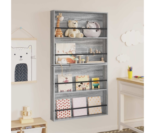 Žurnālu Statīvs Ar Plauktu 2 Pcs Pelēks Sonoma 80 X 12 X 70 Cm Vidaxl