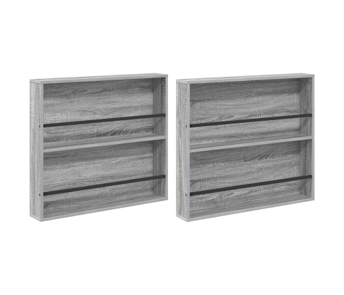 Žurnālu Statīvs Ar Plauktu 2 Pcs Pelēks Sonoma 80 X 12 X 70 Cm Vidaxl