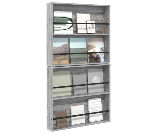 Žurnālu Statīvs Ar Plauktu 2 Pcs Pelēks Sonoma 80 X 12 X 70 Cm Vidaxl