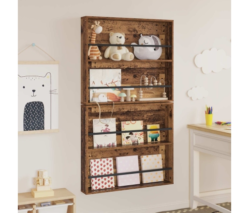 Žurnālu Statīvs Ar Plauktu 2 Pcs Vecs Koks 80 X 12 X 70 Cm Vidaxl