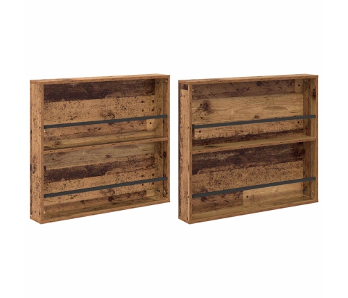 Žurnālu Statīvs Ar Plauktu 2 Pcs Vecs Koks 80 X 12 X 70 Cm Vidaxl