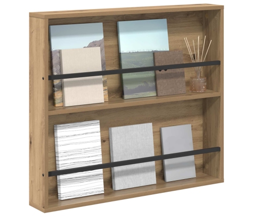 Žurnālu Statīvs Ar Plauktu Artisānā Ozols 80 X 12 X 70 Cm Vidaxl