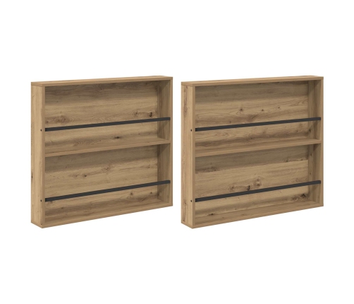 Žurnālu Statīvs Ar Plauktu 2 Pcs Artisānā Ozols 80 X 12 X 70 Cm Vidaxl