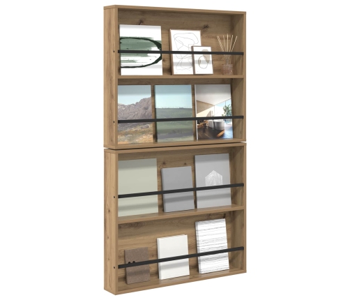 Žurnālu Statīvs Ar Plauktu 2 Pcs Artisānā Ozols 80 X 12 X 70 Cm Vidaxl