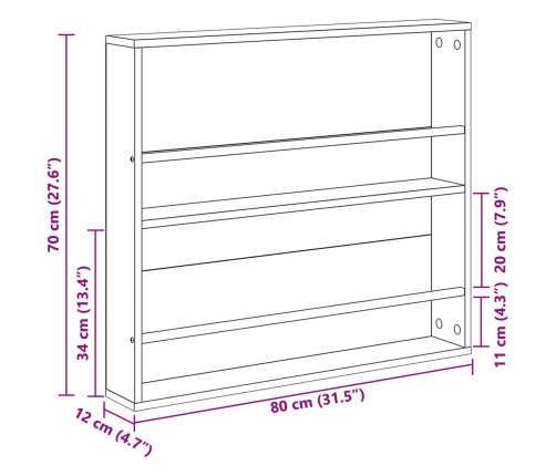 Žurnālu Statīvs Ar Plauktu 2 Pcs Artisānā Ozols 80 X 12 X 70 Cm Vidaxl
