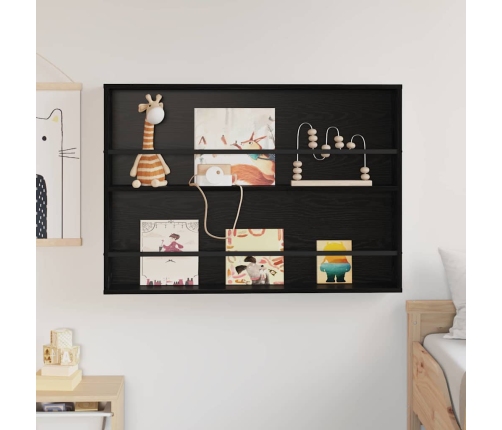 Žurnālu Statīvs Ar Plauktu Melns Ozolkoks 100 X 12 X 70 Cm Vidaxl