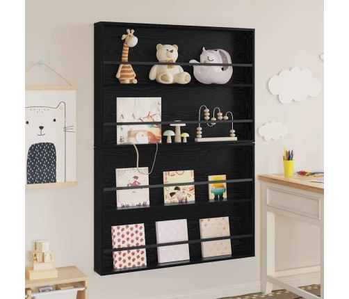 Žurnālu Statīvs 2 Pcs Melns Ozolkoks 100 X 12 X 70 Cm Vidaxl