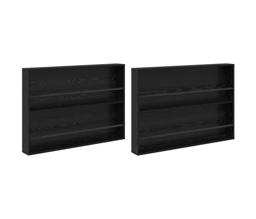 Žurnālu Statīvs 2 Pcs Melns Ozolkoks 100 X 12 X 70 Cm Vidaxl
