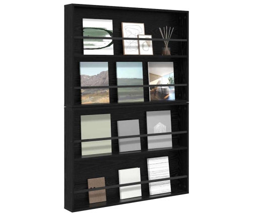 Žurnālu Statīvs 2 Pcs Melns Ozolkoks 100 X 12 X 70 Cm Vidaxl
