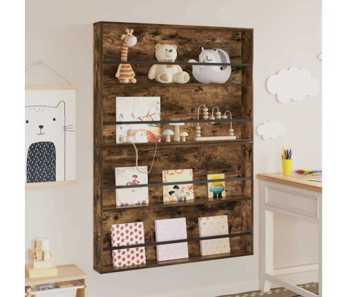 Žurnālu Statīvs Ar Plauktu 2 Pcs Dūmaka Ozols 100 X 12 X 70 Cm Vidaxl