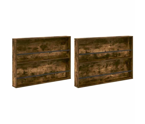 Žurnālu Statīvs Ar Plauktu 2 Pcs Dūmaka Ozols 100 X 12 X 70 Cm Vidaxl