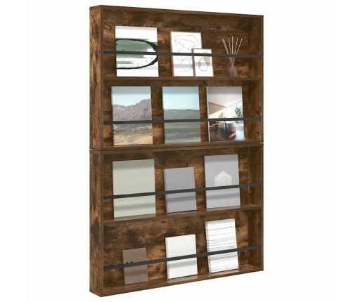 Žurnālu Statīvs Ar Plauktu 2 Pcs Dūmaka Ozols 100 X 12 X 70 Cm Vidaxl