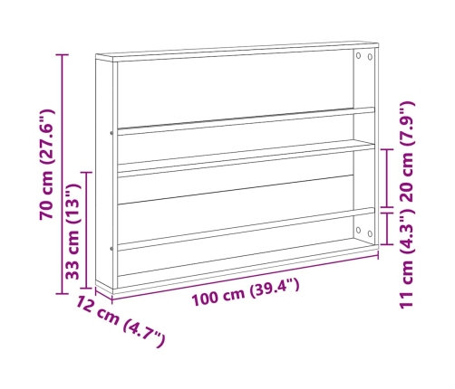 Žurnālu Statīvs Ar Plauktu 2 Pcs Dūmaka Ozols 100 X 12 X 70 Cm Vidaxl