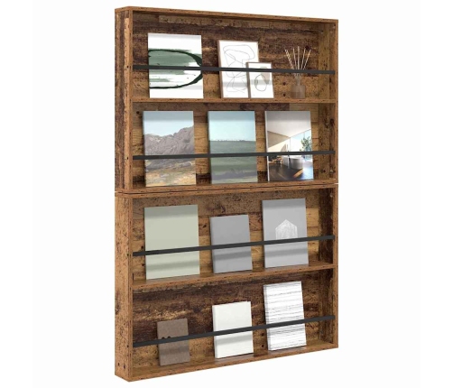 Žurnālu Statīvs Ar Plauktu 2 Pcs Vecs Koks 100 X 12 X 70 Cm Vidaxl