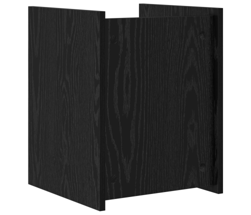 Žurnālu Statīvs Ar Plauktu Melns Ozolkoks 35 X 35 X 45 Cm Vidaxl