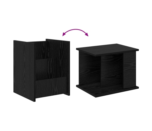 Žurnālu Statīvs Ar Plauktu Melns Ozolkoks 35 X 35 X 45 Cm Vidaxl