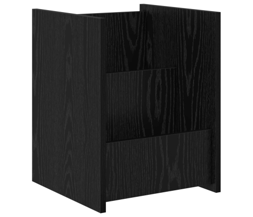Žurnālu Statīvs Ar Plauktu Melns Ozolkoks 35 X 35 X 45 Cm Vidaxl