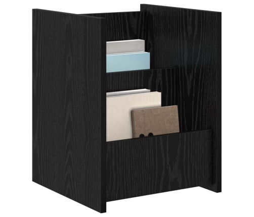 Žurnālu Statīvs Ar Plauktu Melns Ozolkoks 35 X 35 X 45 Cm Vidaxl