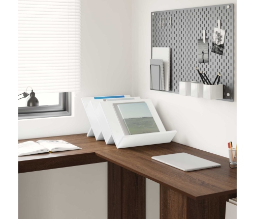 Žurnālu Statīvs Balts 53 X 40 X 28.5 Cm Inženierijas Koks Vidaxl