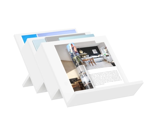 Žurnālu Statīvs Balts 53 X 40 X 28.5 Cm Inženierijas Koks Vidaxl