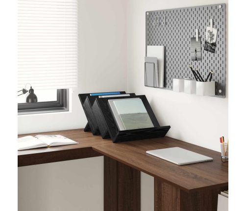 Žurnālu Statīvs Ar Plauktu Melns Ozolkoks 53 X 40 X 28.5 Cm Vidaxl