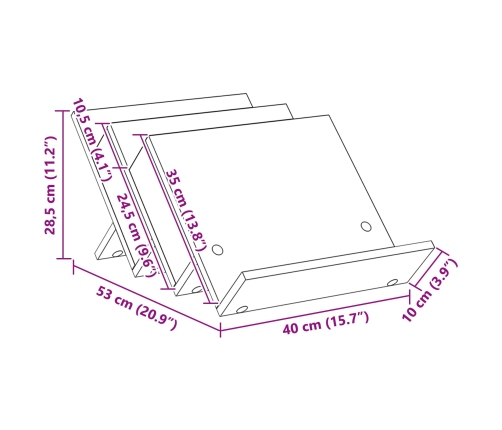 Žurnālu Statīvs Ar Plauktu Sonoma Ozols 53 X 40 X 28.5 Cm Vidaxl