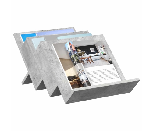 Žurnālu Statīvs Ar Plauktu Betona Pelēks 53 X 40 X 28.5 Cm Vidaxl