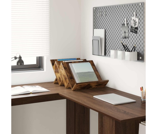 Žurnālu Statīvs Ar Plauktu Dūmaka Ozols 53 X 40 X 28.5 Cm Vidaxl