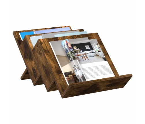 Žurnālu Statīvs Ar Plauktu Dūmaka Ozols 53 X 40 X 28.5 Cm Vidaxl