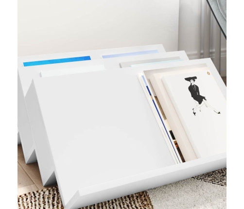 Žurnālu Statīvs Balts 65 X 53 X 28,5 Cm Inženierijas Koks Vidaxl