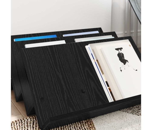 Žurnālu Statīvs Ar Plauktu Melns Ozolkoks 65 X 53 X 28,5 Cm Vidaxl